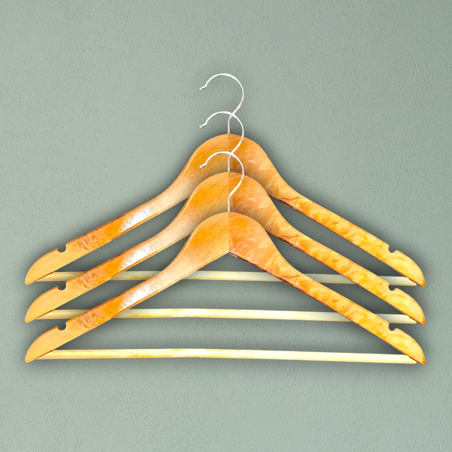Premium Wooden Dress Hangers | Wedding & Bridal Outfit Hangers (Pack of 6 & 12)