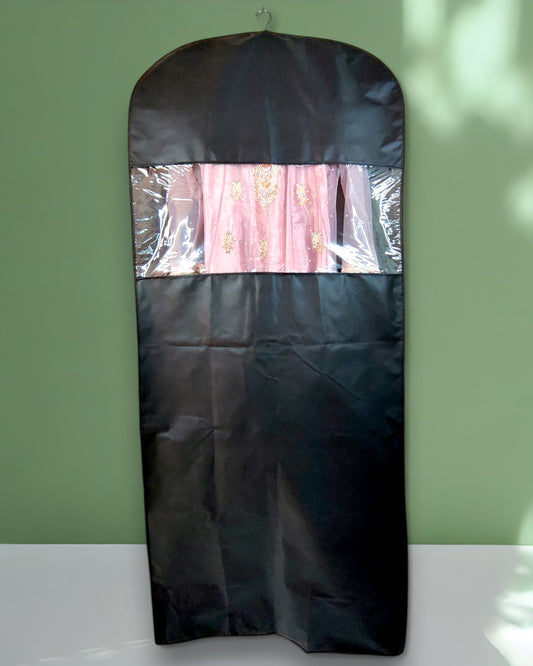 70" x 30" Wide Garment Bag (Black) | Bridal & Dress Cover with Zipper