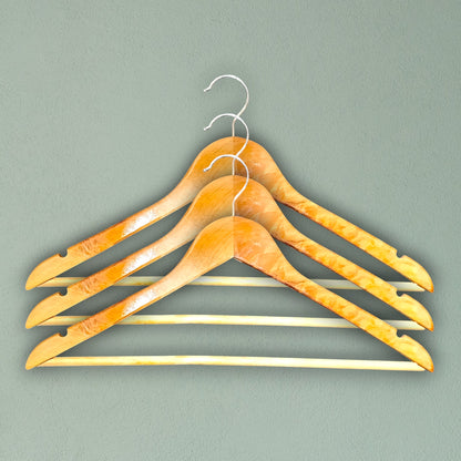 Premium Wooden Dress Hangers | Wedding & Bridal Outfit Hangers (Pack of 6 & 12)