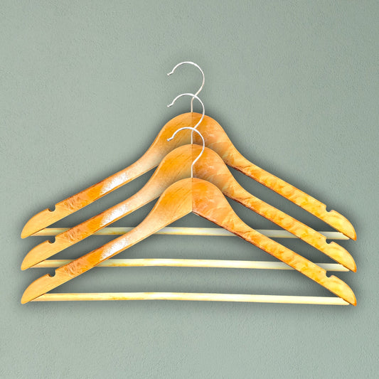 Premium Wooden Dress Hangers | Wedding & Bridal Outfit Hangers (Pack of 6 & 12)